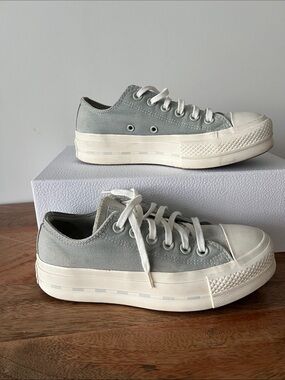 Converse Women’s Low-Top Sneakers — Light Gray/White